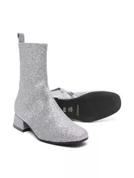 Monnalisa ботильоны с блестками, серебряный