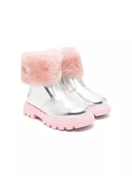 Monnalisa ботинки из ламинированной кожи, серый