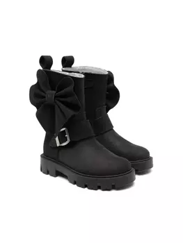 Monnalisa ботинки с бантом, черный