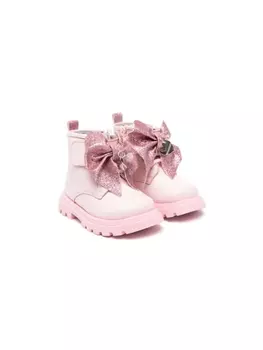 Monnalisa ботинки с бантом, розовый