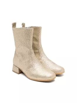 Monnalisa ботинки с блестками, золотистый