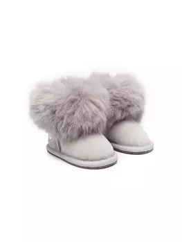 Monnalisa ботинки с мехом, серый