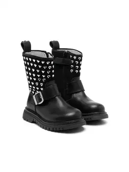 Monnalisa ботинки с заклепками, черный