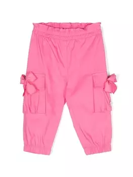 Monnalisa брюки карго с бантами, розовый
