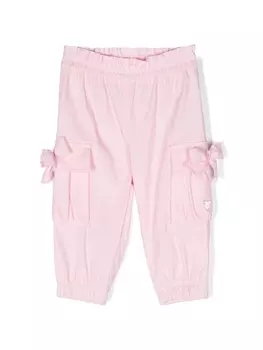 Monnalisa брюки карго с бантами, розовый