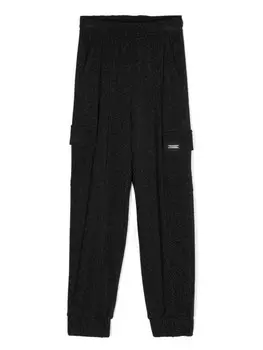 Monnalisa брюки карго с люрексом, черный