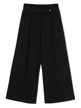 Monnalisa брюки палаццо с блестками, коричневый