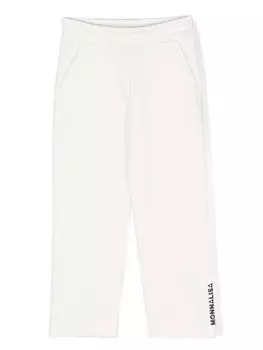 Monnalisa брюки с эластичным поясом и логотипом, белый