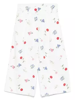 Monnalisa брюки с цветочным принтом, белый