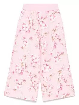 Monnalisa брюки с цветочным принтом, розовый