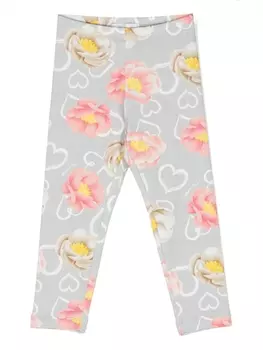 Monnalisa брюки с графичным принтом, серый