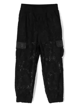 Monnalisa брюки с кружевом, черный