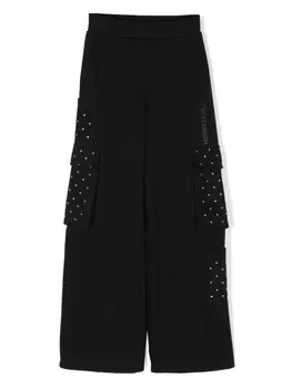 Monnalisa брюки с логотипом, черный