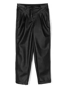 Monnalisa брюки с нашивкой-логотипом, черный