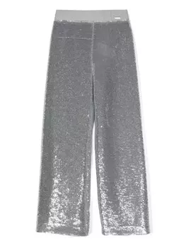 Monnalisa брюки с пайетками, серебристый