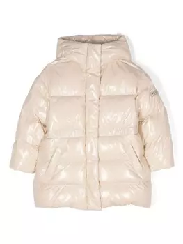 Monnalisa длинный пуховик, нейтральный цвет
