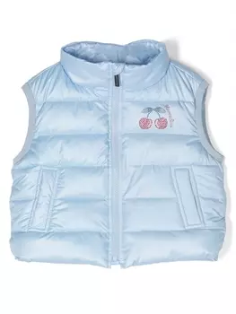 Monnalisa дутый жилет со стразами, синий