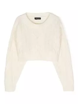 Monnalisa джемпер фактурной вязки, нейтральный цвет