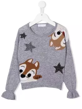 Monnalisa джемпер с аппликацией, серый