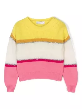 Monnalisa джемпер в стиле колор-блок из смесовой шерсти, желтый