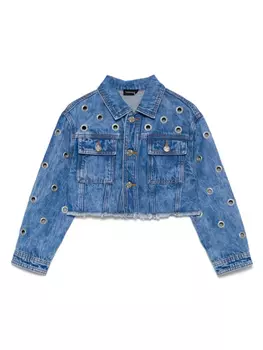 Monnalisa джинсовая куртка с люверсами, синий