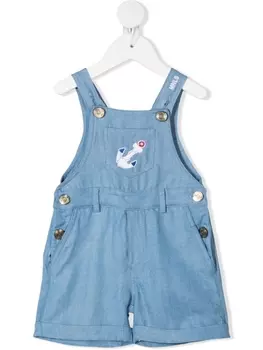 Monnalisa джинсовый комбинезон с нашивкой, синий