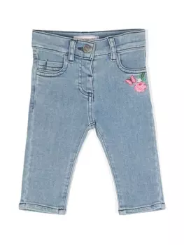 Monnalisa джинсы с вышивкой, синий