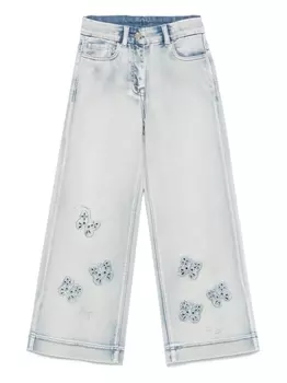 Monnalisa джинсы с вышивкой, синий