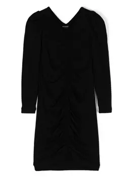 Monnalisa фактурное платье мини со сборками, черный