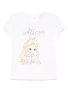 Monnalisa футболка Alice из коллаборации с Disney, белый