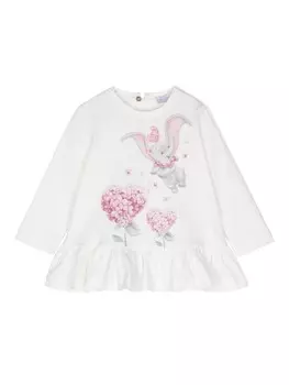 Monnalisa футболка Dumbo из коллаборации с Disney, белый