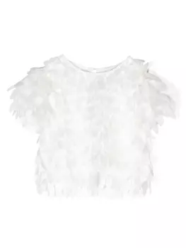 Monnalisa футболка с аппликацией, белый