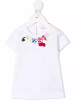 Monnalisa футболка с аппликацией, белый