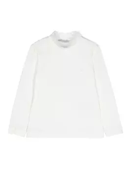 Monnalisa футболка с аппликацией логотипа, белый