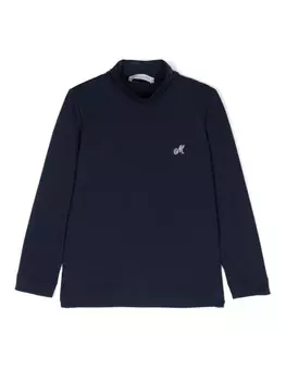 Monnalisa футболка с аппликацией-логотипом, синий