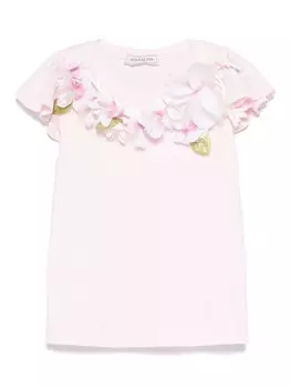 Monnalisa футболка с аппликацией, розовый