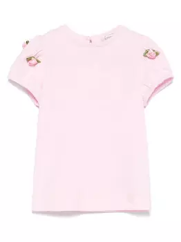 Monnalisa футболка с аппликацией, розовый