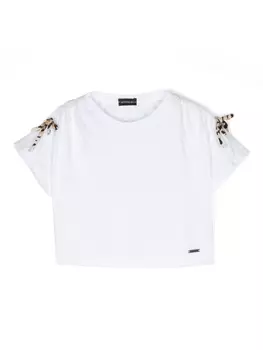 Monnalisa футболка с бантами, белый