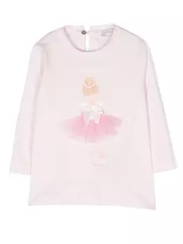 Monnalisa футболка с бантом, розовый