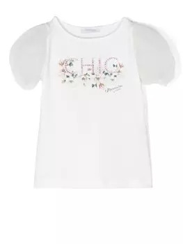 Monnalisa футболка с декором Chic, белый