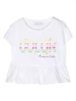 Monnalisa футболка с графичным принтом, белый