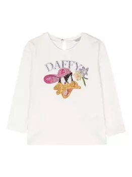 Monnalisa футболка с графичным принтом, белый