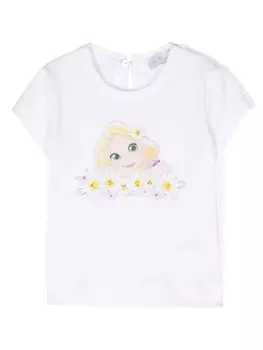 Monnalisa футболка с графичным принтом, белый