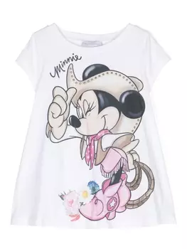 Monnalisa футболка с графичным принтом, белый