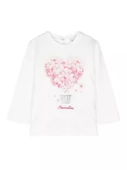 Monnalisa футболка с графичным принтом, белый