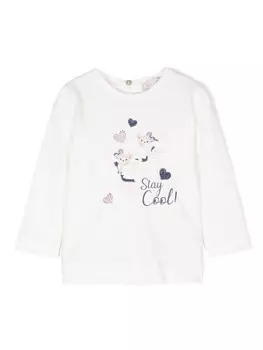 Monnalisa футболка с графичным принтом, белый