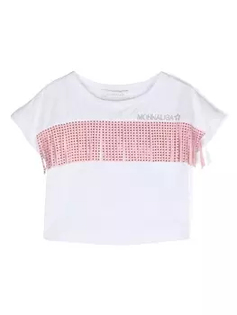 Monnalisa футболка с кисточками, белый