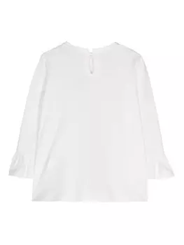 Monnalisa футболка с кристаллами и принтом, белый