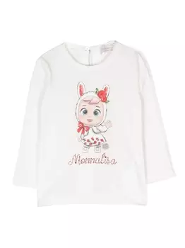 Monnalisa футболка с логотипом, белый