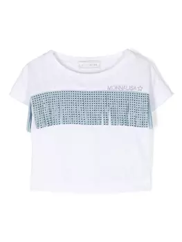 Monnalisa футболка с логотипом, белый